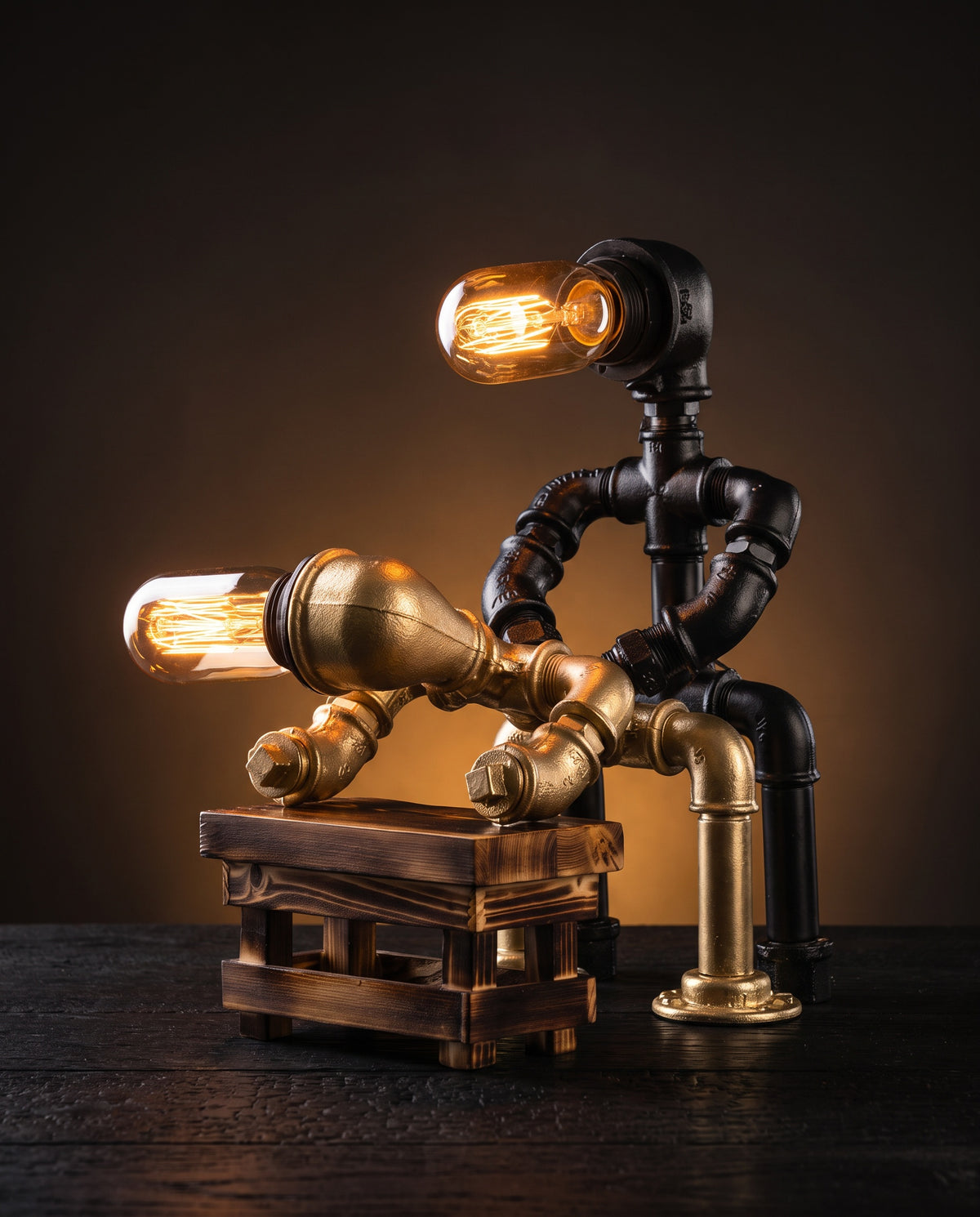 Rückenwind Sculptural Pipe Table Lamp by IronPunky