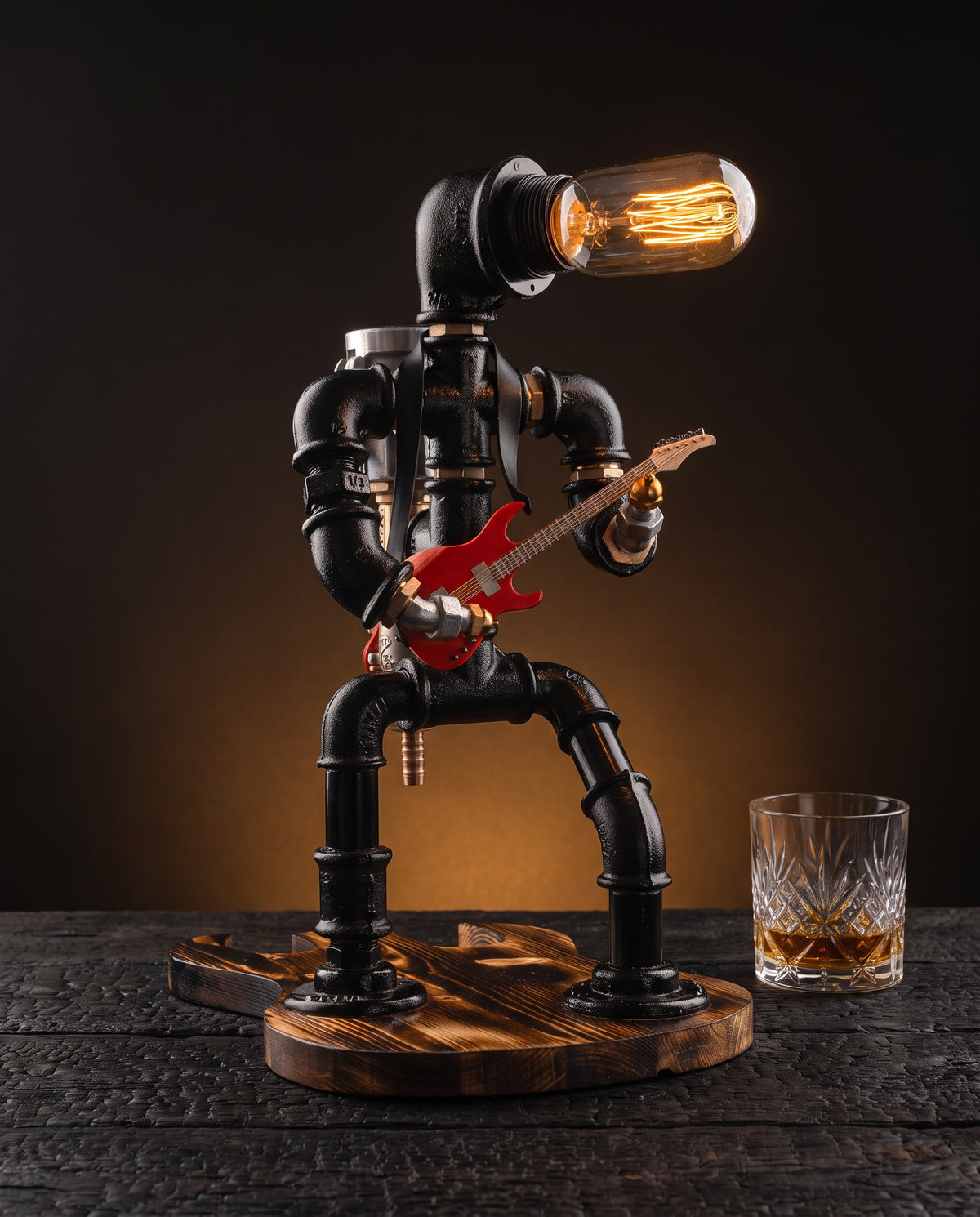 Drunk'n'Roll Guitarist Spirits Dispenser Lamp by IronPunky