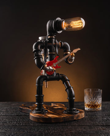 Drunk'n'Roll Guitarist Spirits Dispenser Lamp by IronPunky