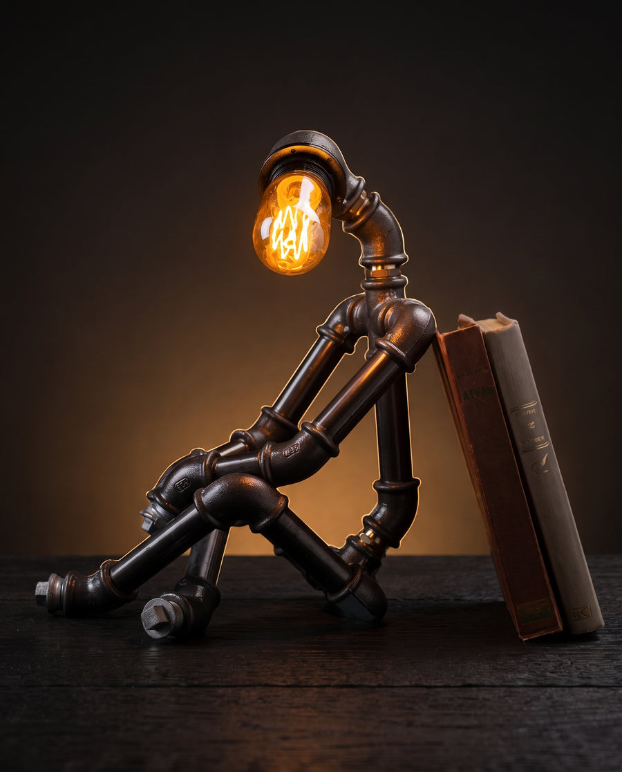 Mrs. Midnight Seated Figure Table Lamp, Steampunk lamp