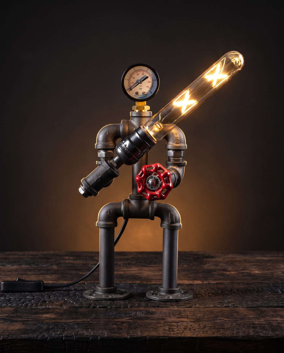 Funkenfried Pressure Gauge Pipe Lamp by IronPunky