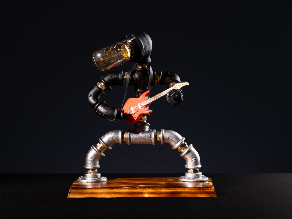 Rockbert Guitarist Steampunk Table Lamp