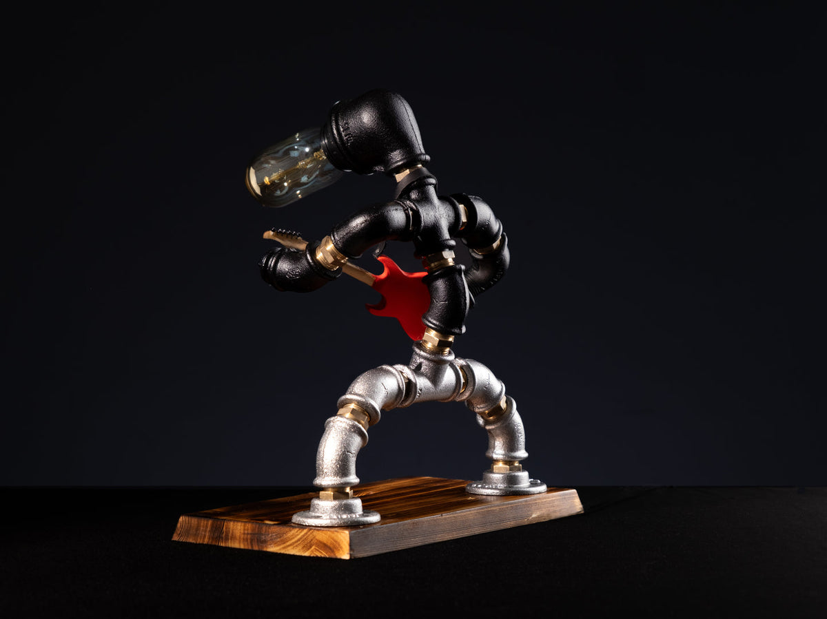 Rockbert Guitarist Steampunk Table Lamp