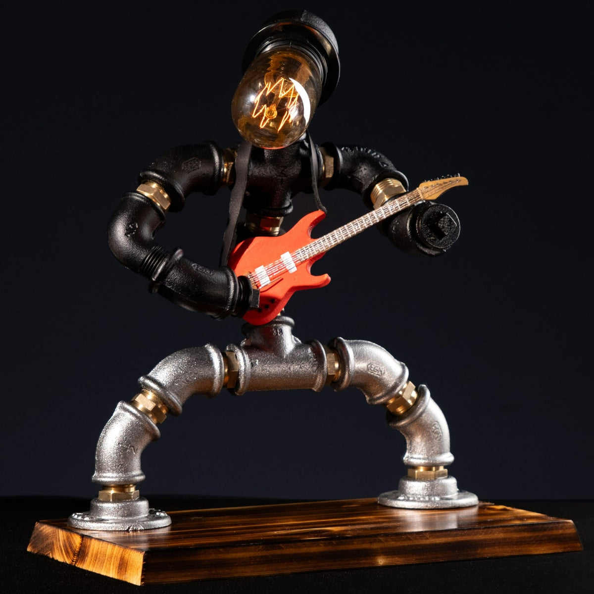Rockbert Guitarist Steampunk Table Lamp