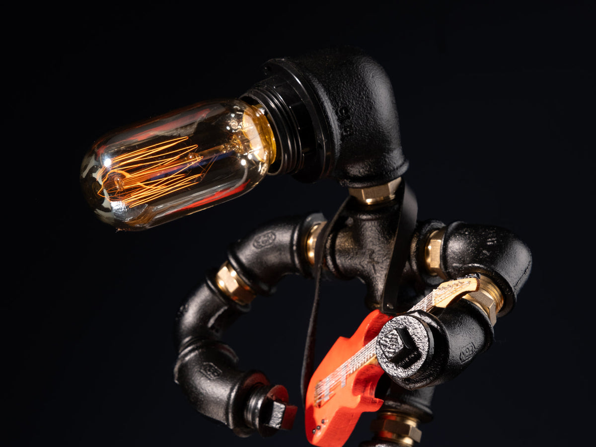 Rockbert Guitarist Steampunk Table Lamp