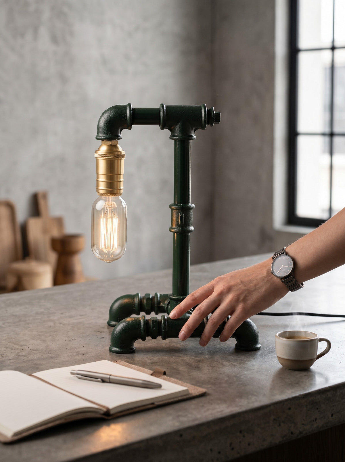 Glühfried Industrial Tischlampe aus Temperguss