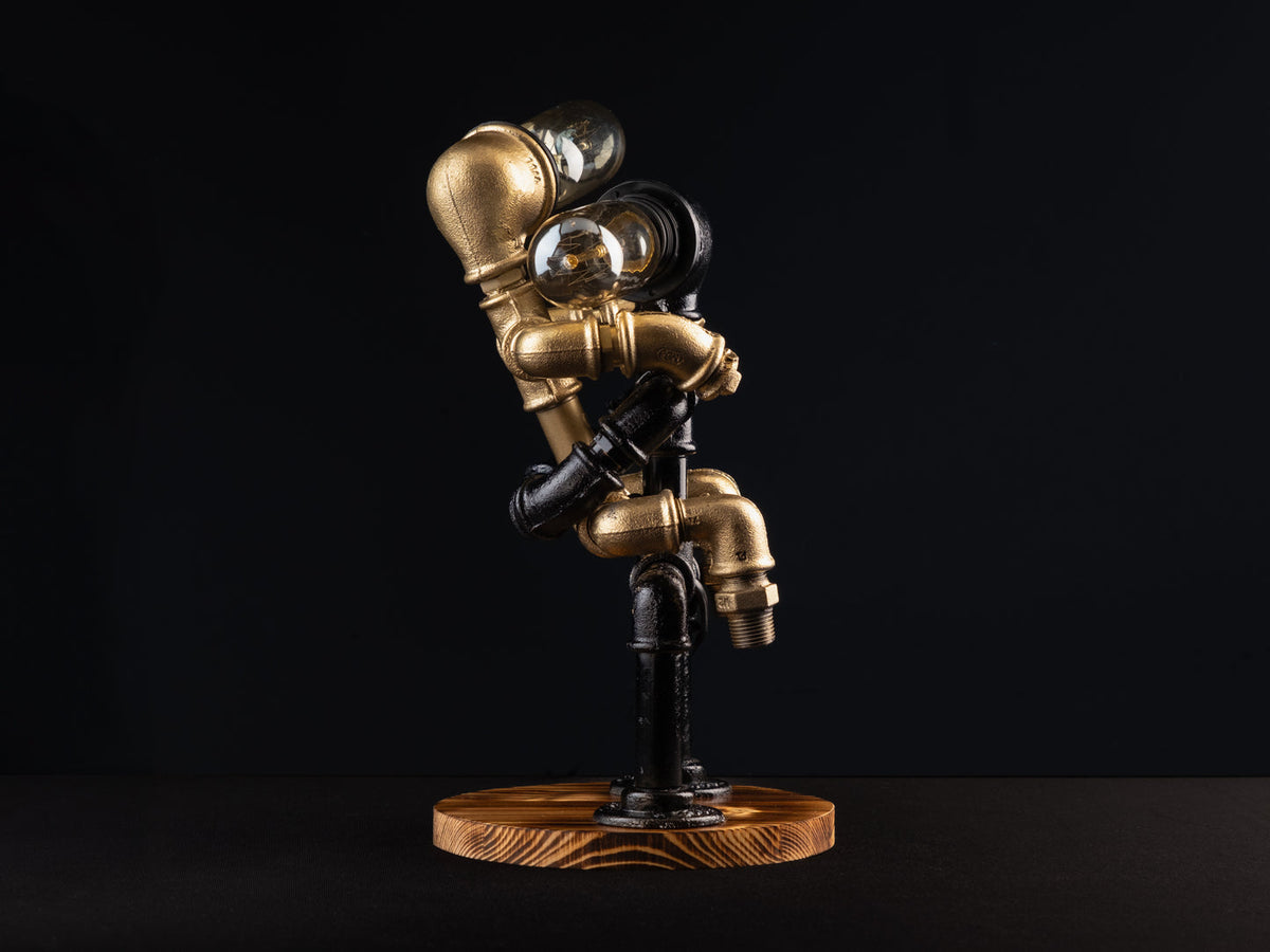 Padlock Two-Figure Pipe Table Lamp