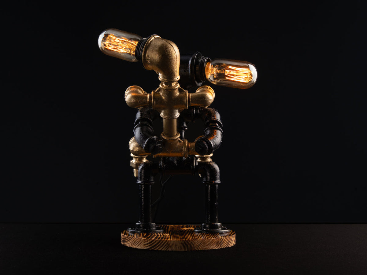 Padlock Two-Figure Pipe Table Lamp