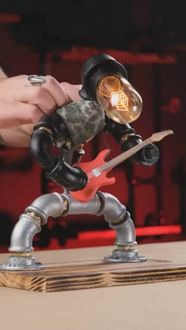 Rockbert Guitarist Steampunk Table Lamp